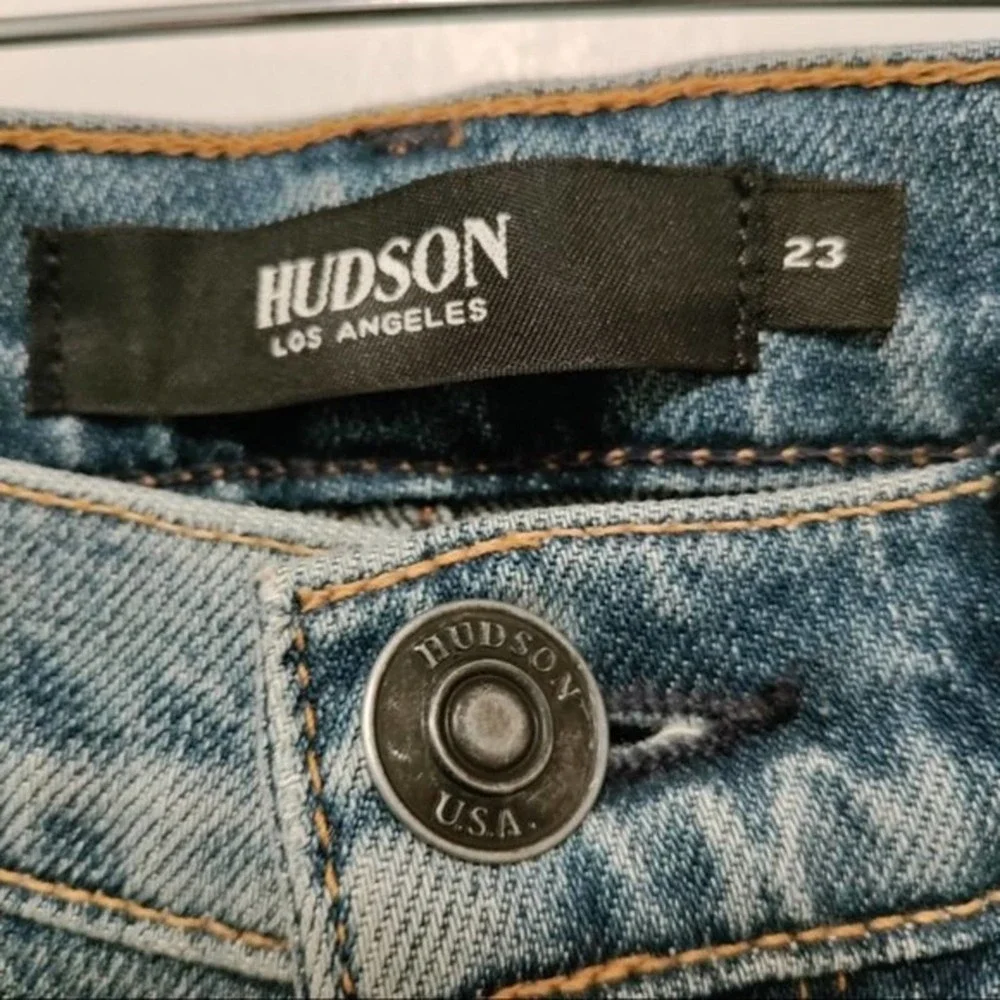 Hudson Holly Straight Leg Reverse Hem High Waist Jeans In Mimic NWT‎ - Picture 8 of 8